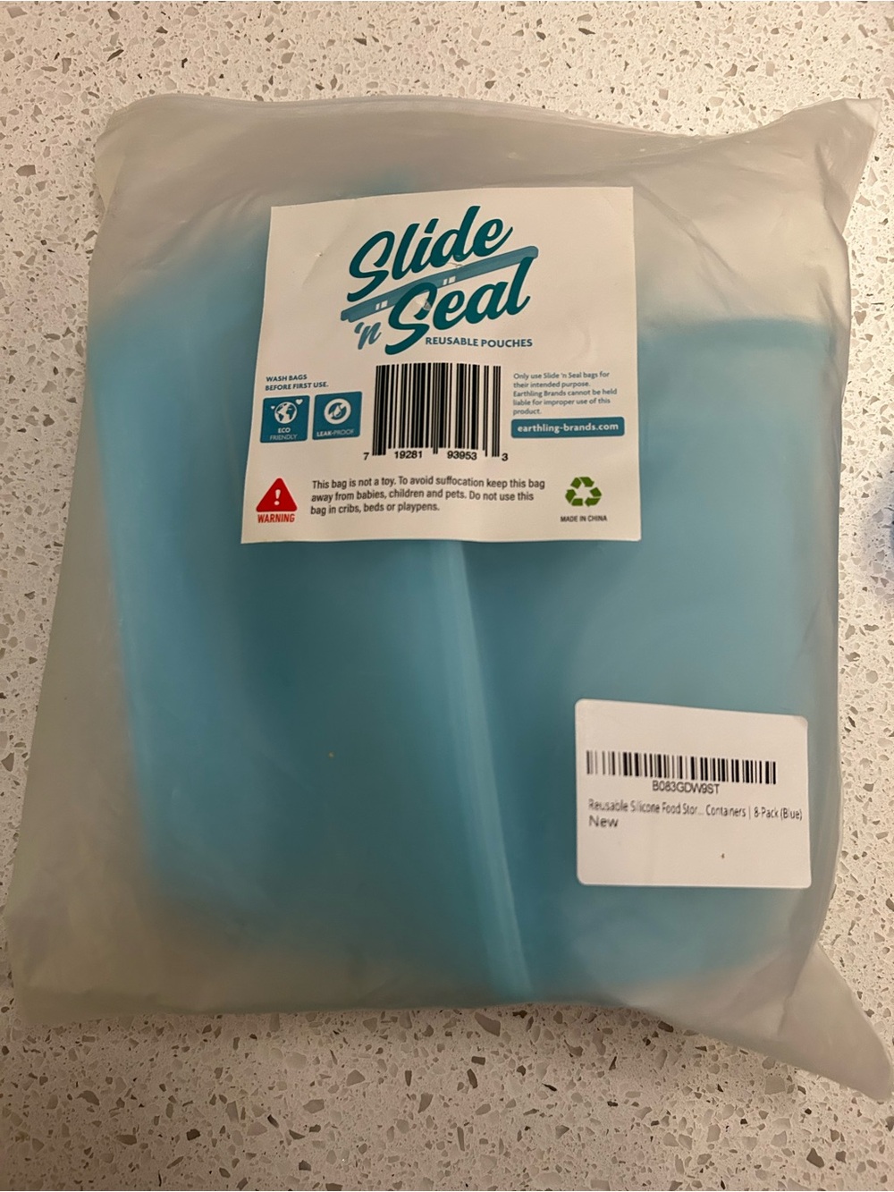 Reusable Silicone Food Pouches - Blue (Set)